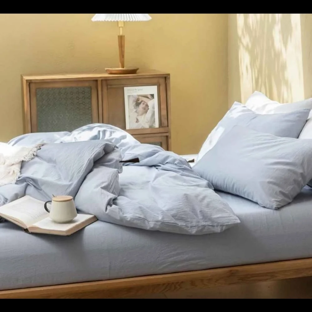 FOSSA Duvet Cover Set 100% Washed Cotton Linen Feel Super Soft Breathable Cozy 3